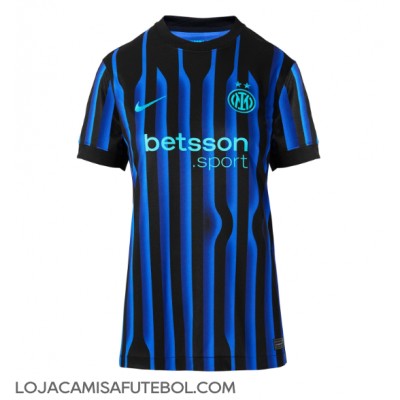 Camisa de Futebol Inter Milan Denzel Dumfries #2 Equipamento Principal Mulheres 2025-26 Manga Curta Camisa de Futebol Inter Milan Denzel Dumfries #2 Equipamento Principal Mulheres 2025-26 Manga Curta